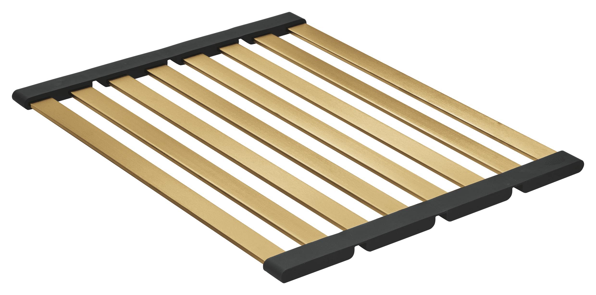 GROHE Foldable Big Dish Rack, Over Kitchen Sink Dish Drainer, 450 x 348 mm, Stainless Steel, Dishwasher Safe, Brushed Cool Sunrise, 40856GN0 — image 1