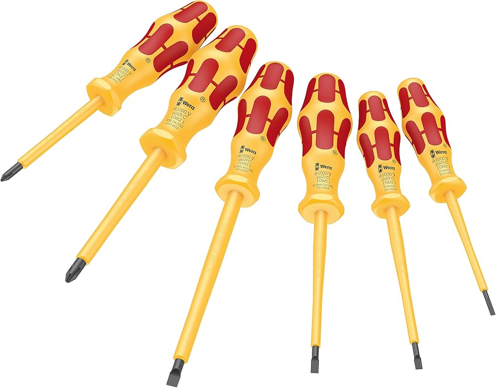 Wera 1060 1062 i/6 Kraftform VDE Screwdriver Set 6 Pieces 05051575001