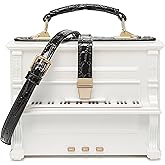 Lyuxhetaokdiq Women Acrylic Piano Shaped Crossbody Shoulder Bag Handbag Piano Purse