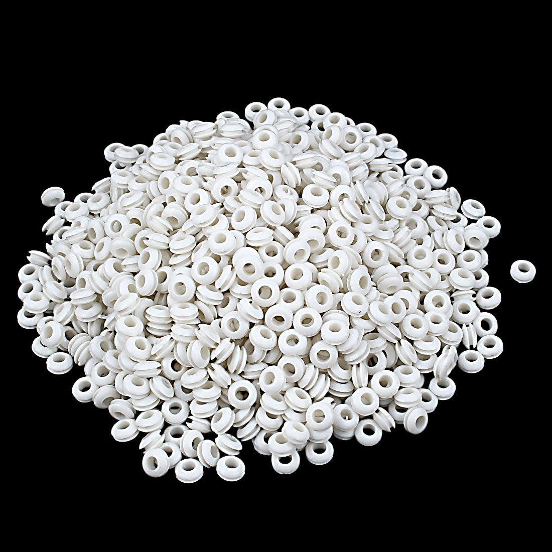 sourcing map 1000PCS 5mm Inner Dia Dual Sides Rubber Wiring Grommets Gasket Ring