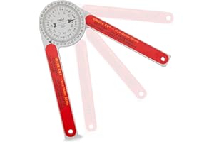 GREATUS Miter Saw Protractor Replacement for #505P-7 Angle Finder Featuring Precision Laser-Inside & Outside Miter Angle Finder Protractor for All Building Trades, Plumbers, Carpenters Plastic （Red）