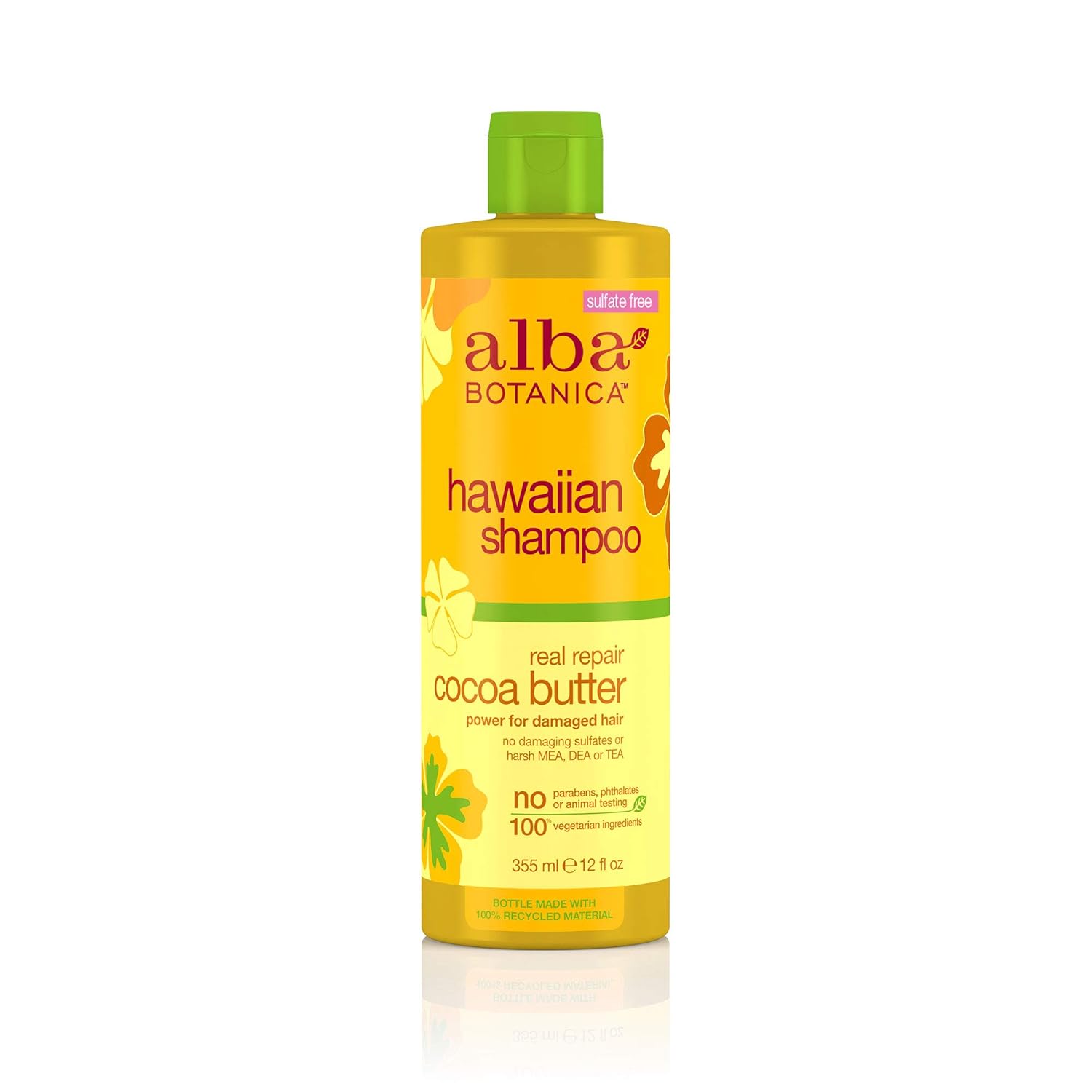 Alba Botanica Hawaiian Hair Care Cocoa Butter Real Repair Shampoo, 12 Fluid Ounce