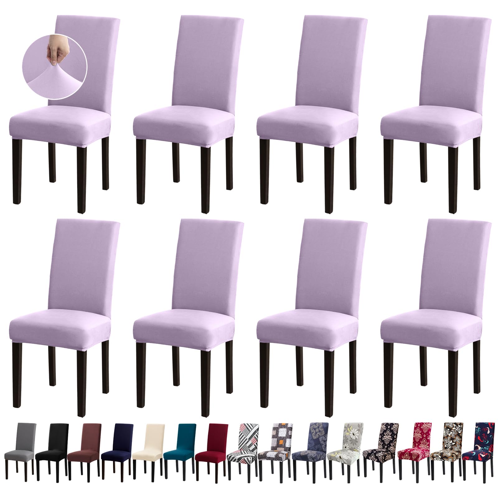 Fafua Chair Covers, Stretch Kitchen Chair Covers/Dining Room Chair Covers Set of 8, Removable Washable Dining Chair Slipcovers for Home, Hotel, Banquet Image Fafua Chair Covers, Stretch Kitchen Chair Covers/Dining Room Chair Covers Set of 8, Removable Washable Dining Chair Slipcovers for Home, Hotel, Banquet Image