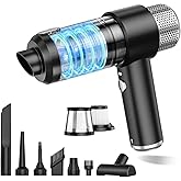 JONYJ Handheld Car Vacuum Cleaner, 16000PA Hand Held Vacuum Portable Cordless, 2 in 1 Air Duster and Vacuum Cleaner with LED Light, Multi-Nozzles, 120W High Power Mini Vacuum for Home, Pet, Office