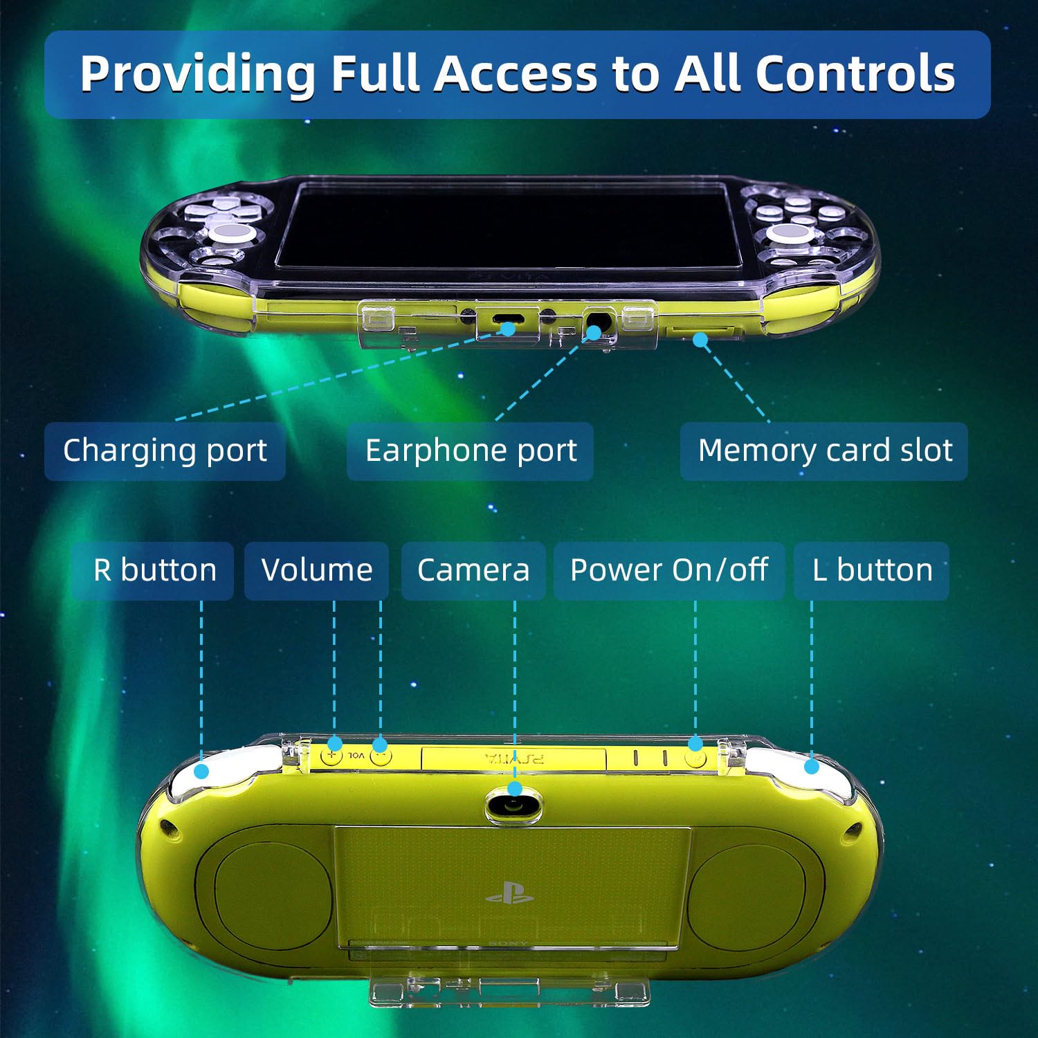 OSTENT Protective Clear Crystal Hard Guard Case Cover for Sony PS Vita PSV 2000 PCH-2000