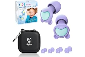 Softvox Kids Ear Plugs (6-12 yrs) - Reusable Kids Ear Protection for Focus, Travel, Concerts, Socializing, Events, Sleep, Anxiety, Noise Sensitivity – 26 dB Noise Reduction Relief Children Earplugs