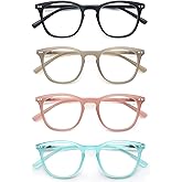 OLOMEE Reading Glasses Women Lightweight Stylish Readers Cute Cheaters Glasses w/Spring Hinges Eyeglasses for Reading 4 Pack