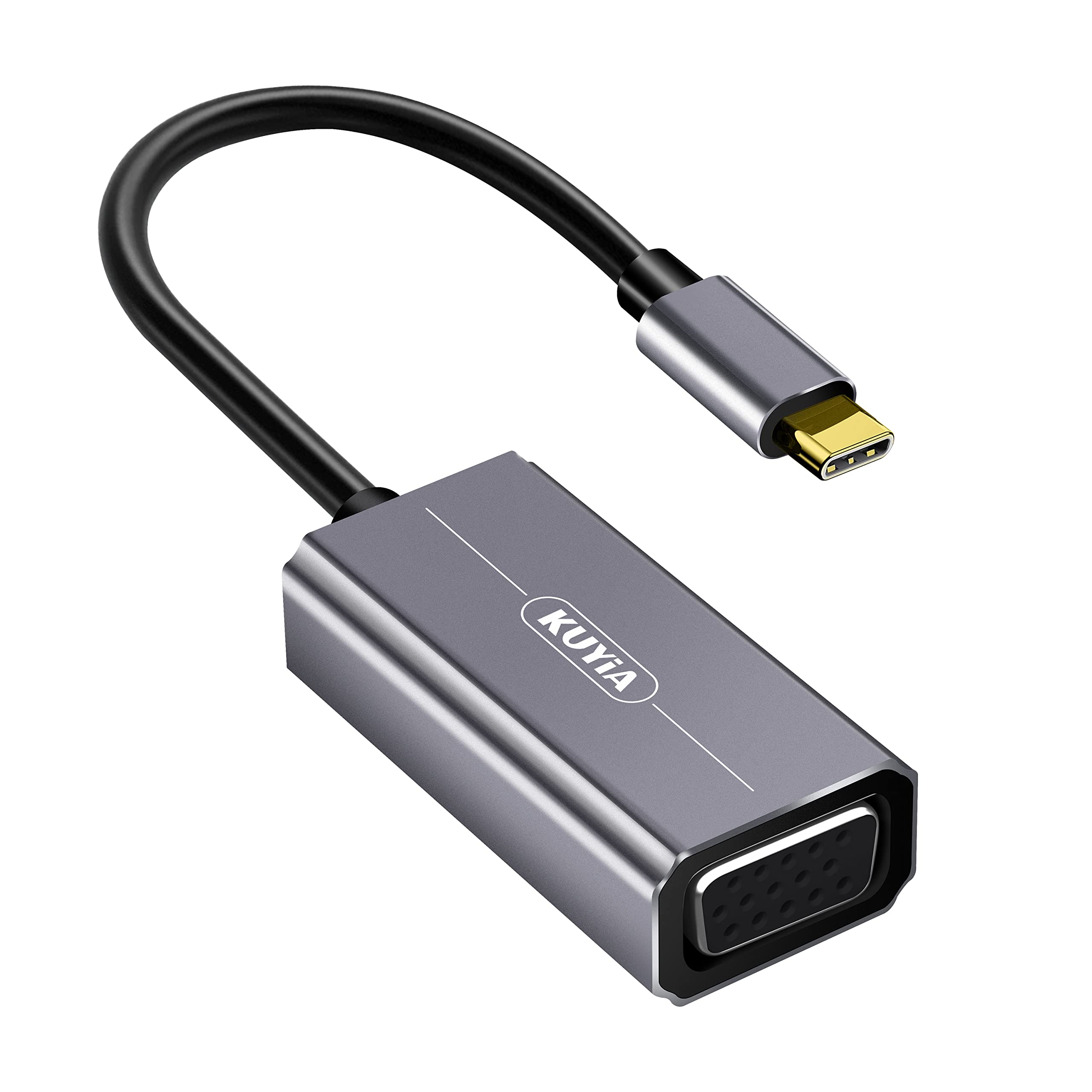KUYIA USB C to VGA Adapter, Type-C Male to VGA Female Adapter Compatible with Google Chromebook Pixel, Mac Book Pro, Lenovo 900 and more