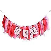 Valentines Day 1st Birthday Highchair Banner - Little sweetheart One Party Decorations,Pink&Red High Chair Banner,First Birthday Decor Cake Smash Photo Props