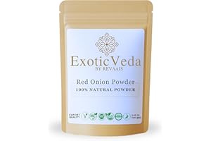 Exotic Veda Red Onion Powder 100g (3.53oz) | 100% Pure & Natural | Non-GMO, Gluten-Free, Vegan | No Preservatives | Perfect for Cooking, Seasoning, Soups, Curries, Sauces, Dips & Spice Blends