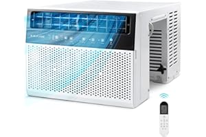 R.W.FLAME U-Shaped Air Window Conditioner 12000 BTU, Full Window View, Ultra Quiet AC Unit, Cools up to 550 Sq. Ft. Living Room/Bedroom/Home, Remote Control, Energy Efficient, Washable Filter, White