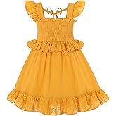 YOUNGER TREE Toddler Dress Baby Girls Cotton Ruffle Sleeveless Summer Dresses Kids Boho Beach Casual Sundress