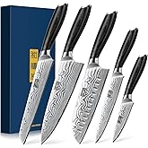 HOSHANHO 5 Pieces Knife Set, Professional Powder Steel Chef Knife Set, Ultra Sharp Japanese Kitchen Knives Set with Ergonomic Pakkawood Handle