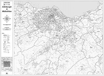 Postleitzahl City Sector Xl Karte Mehr Edinburgh Graustufen Double Side Laminierung Amazon De Burobedarf Schreibwaren