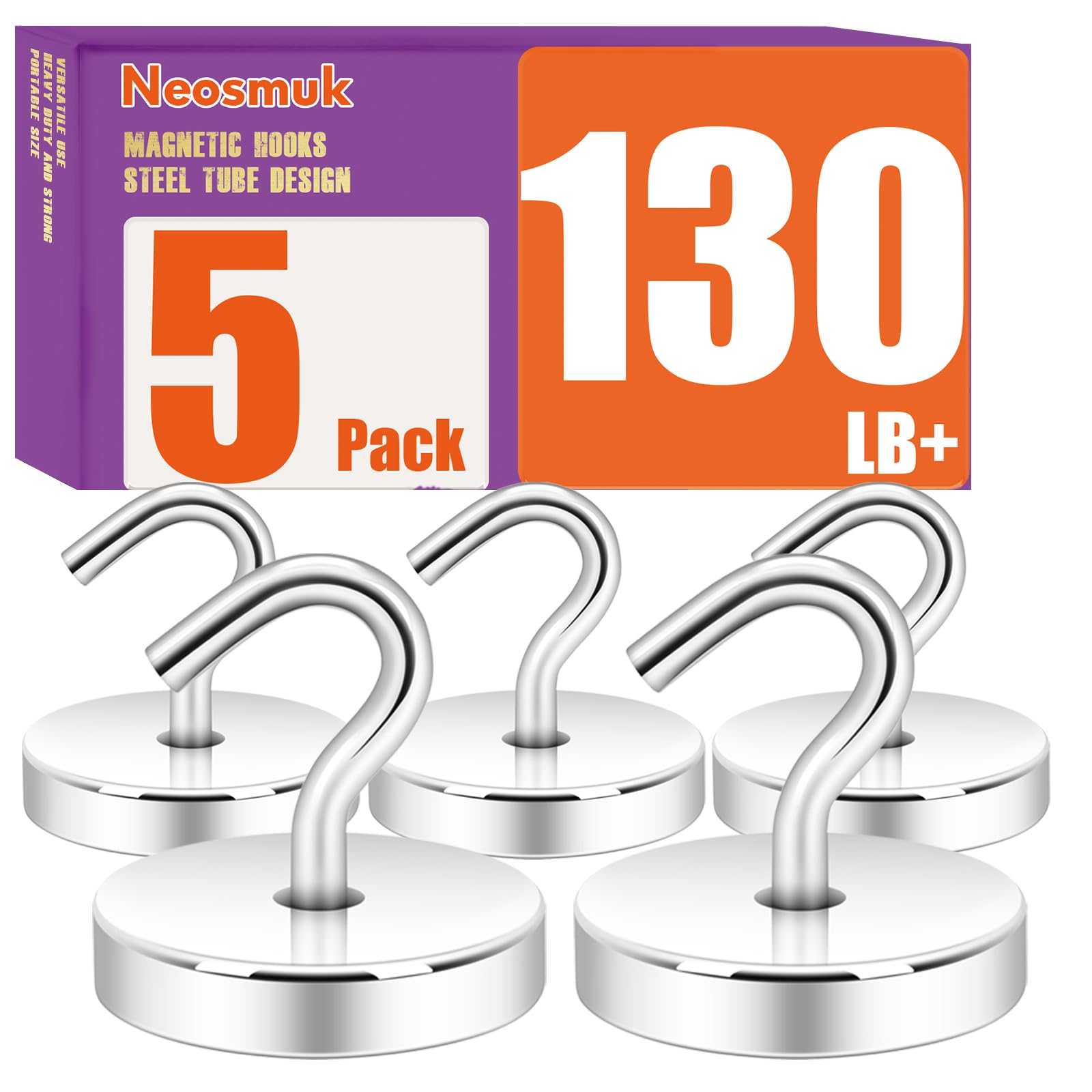 Neosmuk Cruise Ship Essentials Magnetic Hook, 130LB Heavy Duty Hooks for Cabin, Refrigerator, BBQ, Hanging and Travel, Extra Strong Must-Have