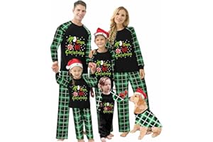 VS&LLWQ Family Christmas Pjs Matching Sets Christmas Pajamas for Family Christmas Elf Pjs Holiday Xmas Jammies Set