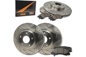 LAUNCH [Front + Rear] Max Brakes Premium XDS Rotors with Carbon Ceramic Pads KT052233