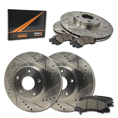 Performance Brake Kit: Drilled & Slotted Rotors + Ceramic Pads For Nissan Sentra & Cube (FWD)