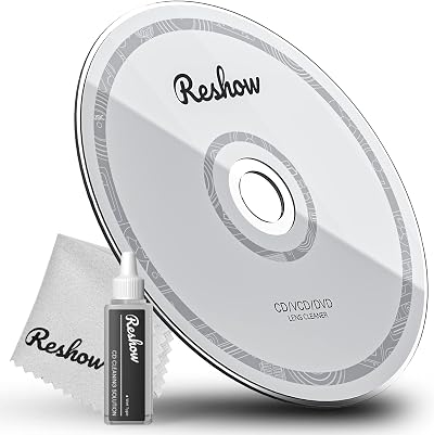 Reshow CD Cleaner Disc Kit with Cleaning Solution & Microfiber Cloth