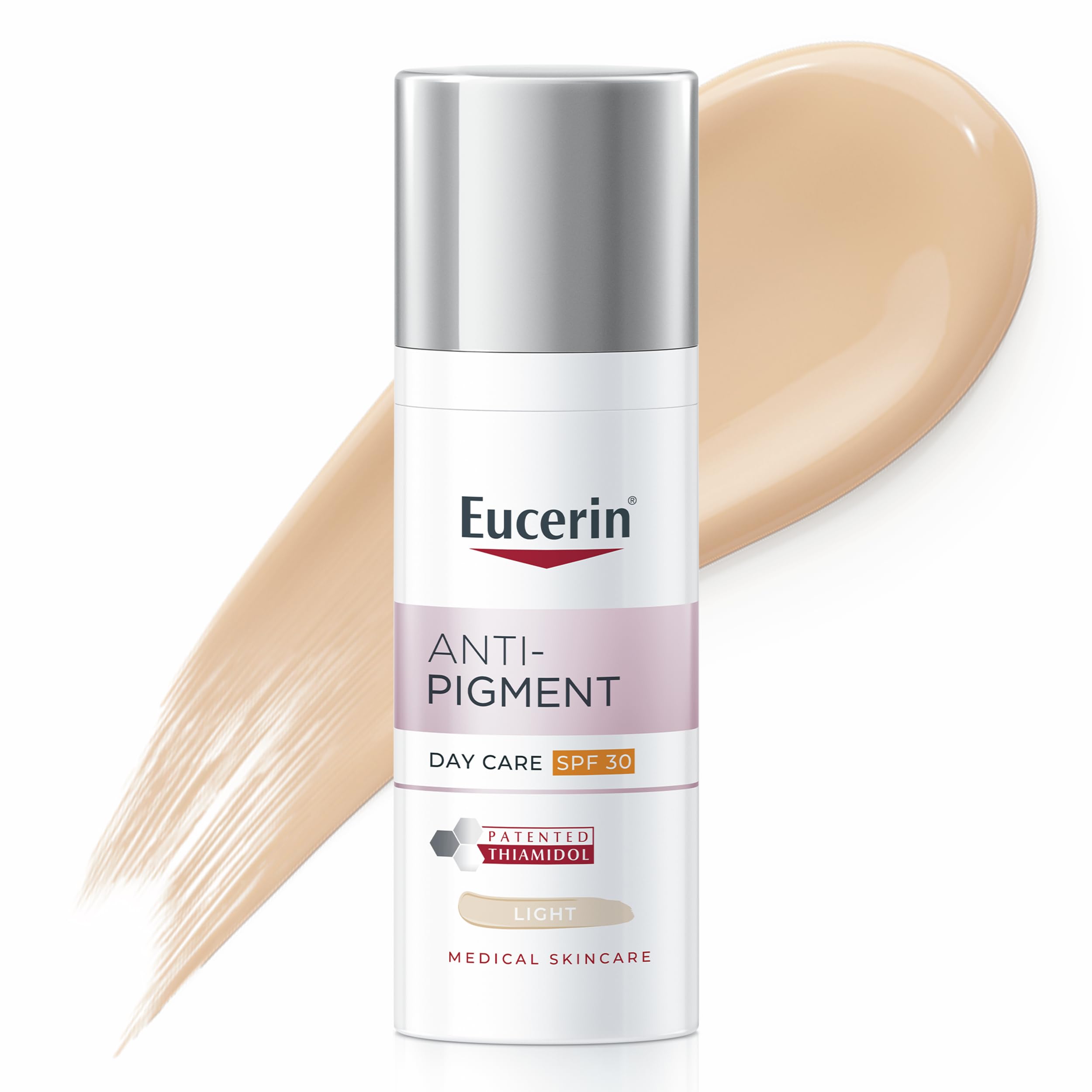 Eucerin Anti-Pigment Day SPF 30 Tinted Light 50ml, Tinted Day Cream with UVA/UVB Protection, Nourishing Cream with Thiamidol for Treatment of Hyperpigmentation