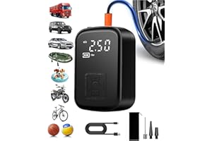 Tire Inflator Portable Air Compressor for Car, Ball Basketball Pump for Sports Balls Auto for Car Tires Bicycle w Gauge Value