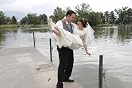 White Bridal Double Ribbon Edge Center Cascade Wedding Veil With Comb – New