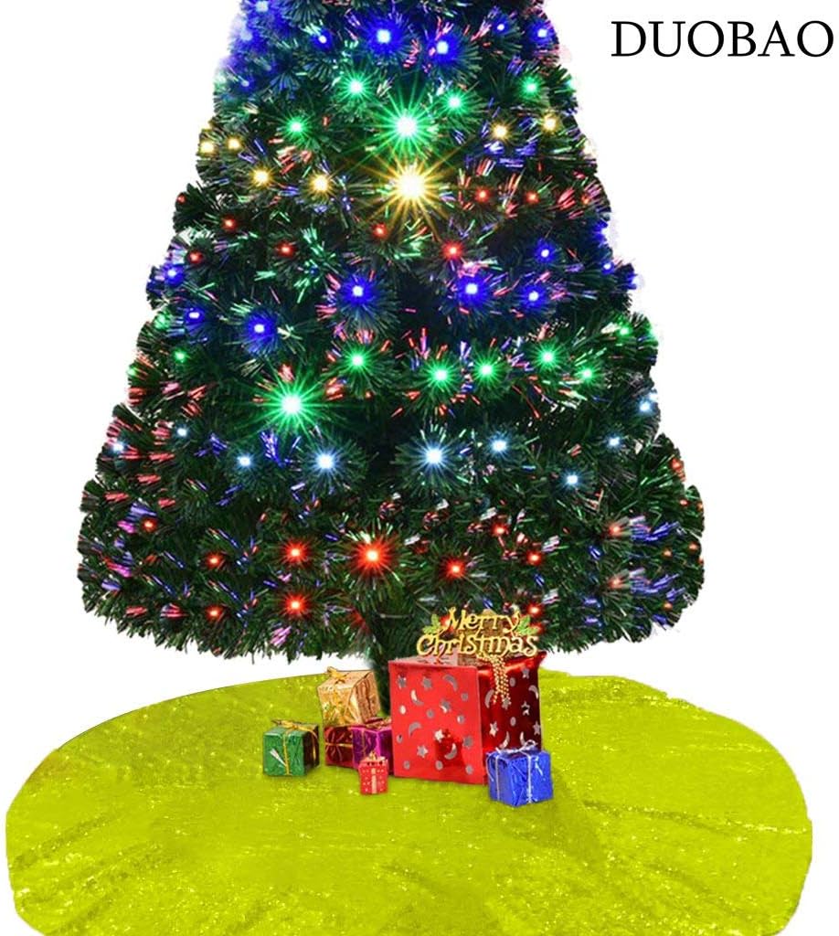Amazon Com Duobao Sequin Tree Skirt 24 Inch Lime Green Christmas