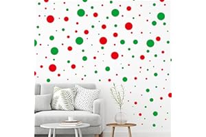 Zonon 264 Pcs Polka Dot Wall Decals for Classroom Decor Kids Circle Wall Sticker Vinyl Peel and Stick Colorful Removable for Nursery Bedroom Playroom Living Room(Red, Green)