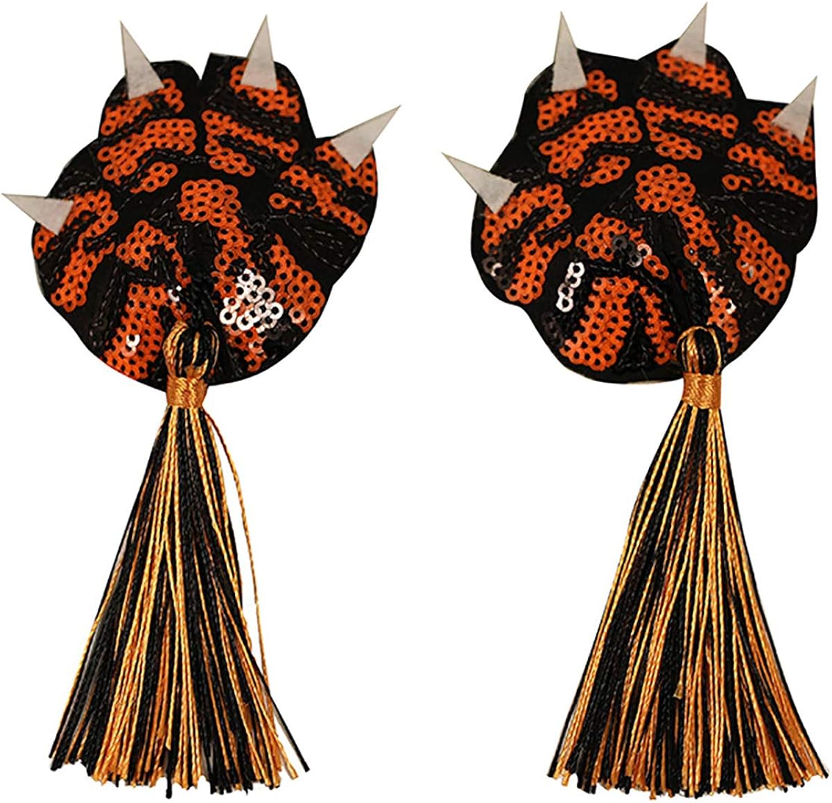 Tigress Nipple Tassels, Orange/ Black