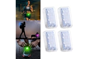 UHONSN Running Lights for Runners LED Clip on Flashlight Rechargeable Hands Free Dog Light for Night Walking Camping Hiking Jogging 7 Color Portable Safety Headlamp Running Gear Accessories 4 Pack