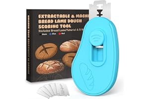 NeoRov Extractable & Magnetic Bread Lame Dough Scoring Tool - Professional Sourdough Scoring Tool - Sourdough Bread Baking & Bread Scoring Tool - Scoring Patterns booklet & 5 Razor Blades (Blue)