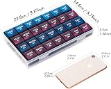 Yaklim Large Monthly Pill Box Organiser 28 Day 4 Week with Dust-Proof Case view 2