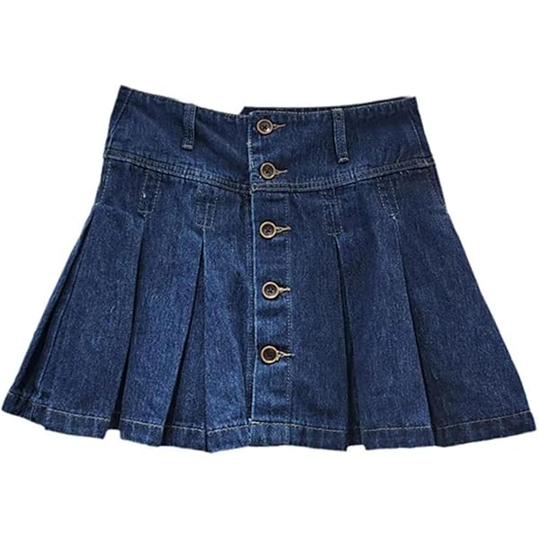 Amazon.com: Women's Spring Summer Wide Pleated Denim Mini