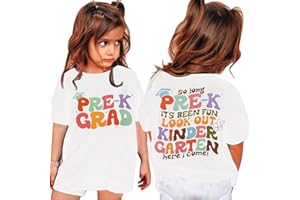 BANGELY Pre-K Graduation Shirt: Toddler Girls Boys Last Day of School T-Shirt Kids 2025 Preschool Graduation Gift Tops
