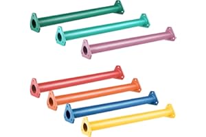 JPOIP 16 Inch 7 Colors Steel Monkey Bars Ladder Rungs Set for Backyards Playground and Children Indoor and Outdoor Climbing Kit (7 Pack)