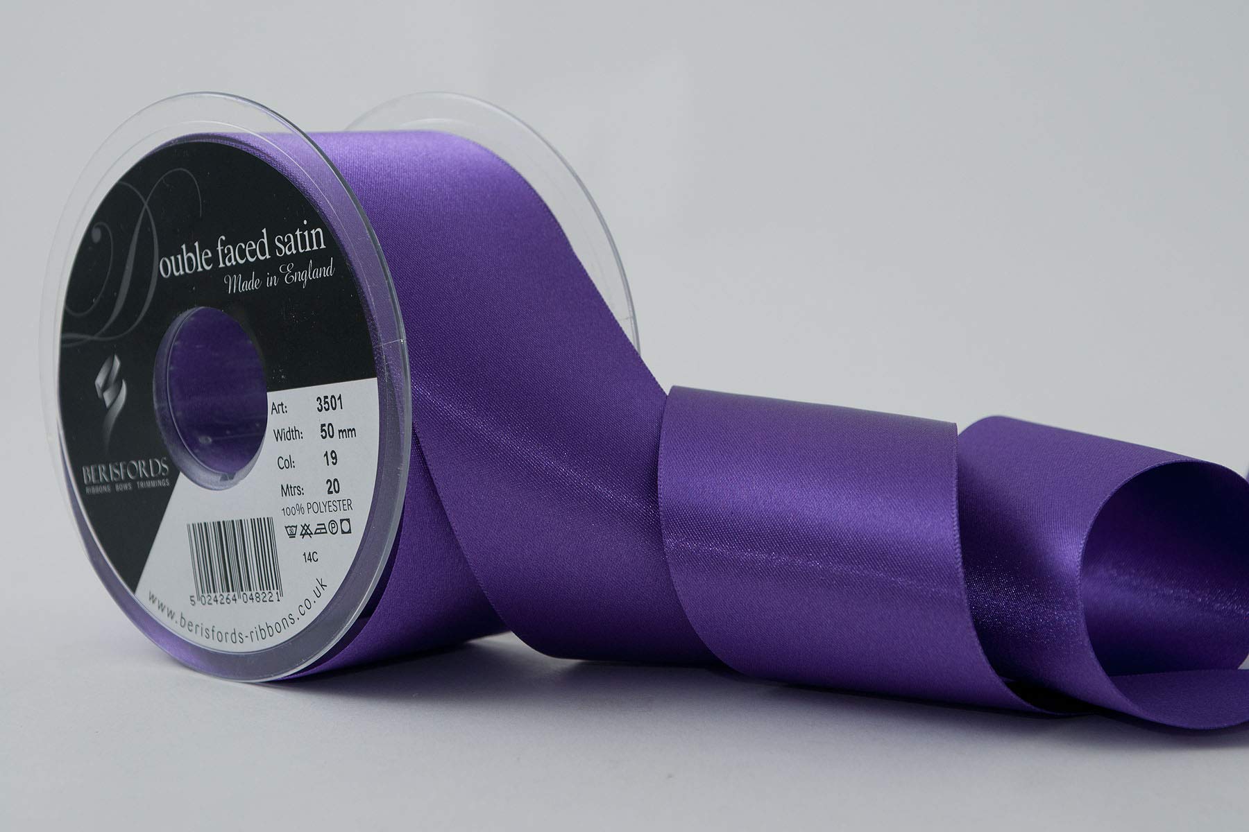 Berisfords Ribbon, Purple, 50 mm — image 1