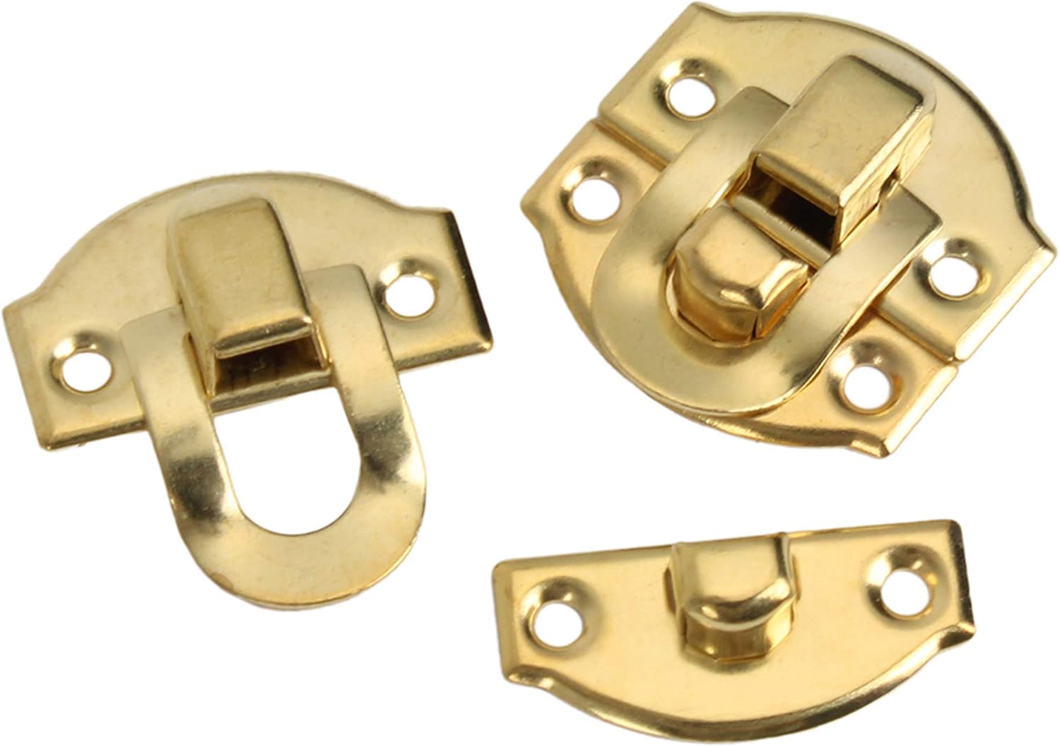 21 x 20mm Yellow Mini Antique Decor Jewelry Trinket Wooden Box Hasp Clasps Latch Set Of 10 - Image 3
