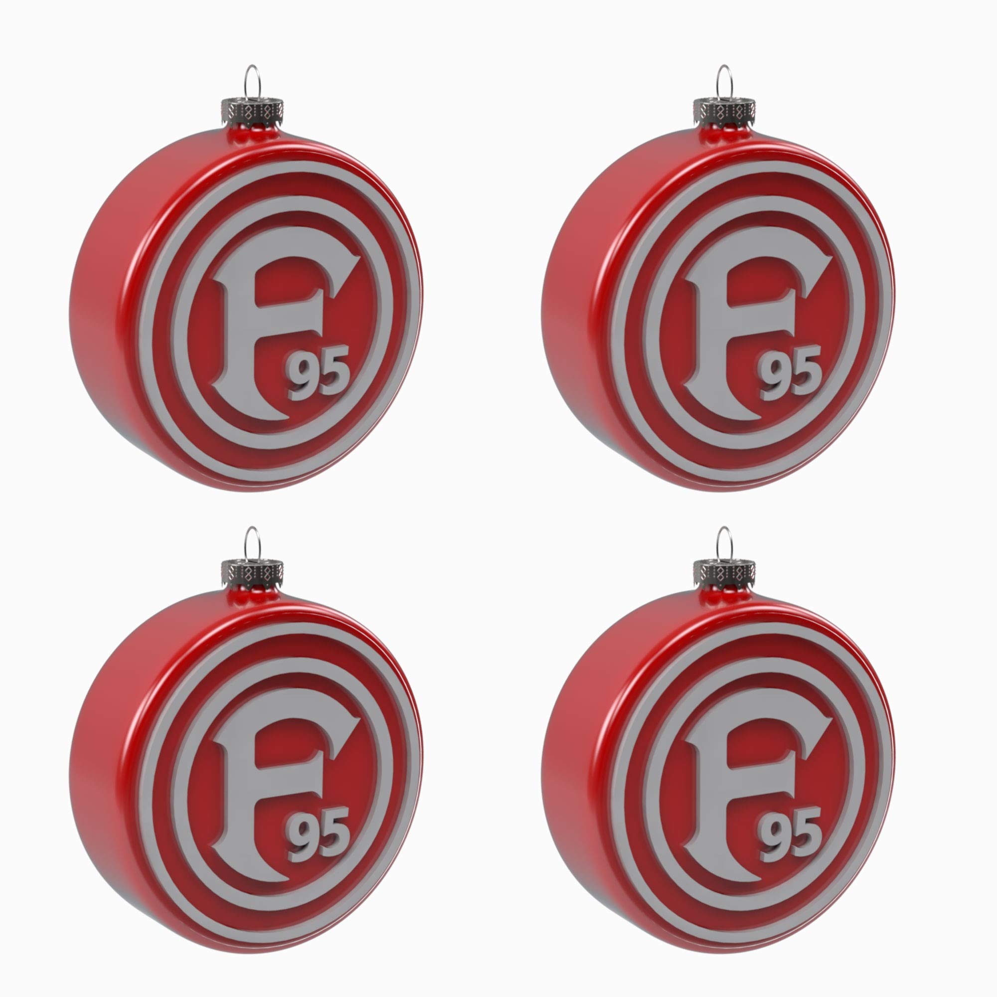 Fortuna Düsseldorf Christmas baubles, Christmas tree baubles, logo, set of 4.