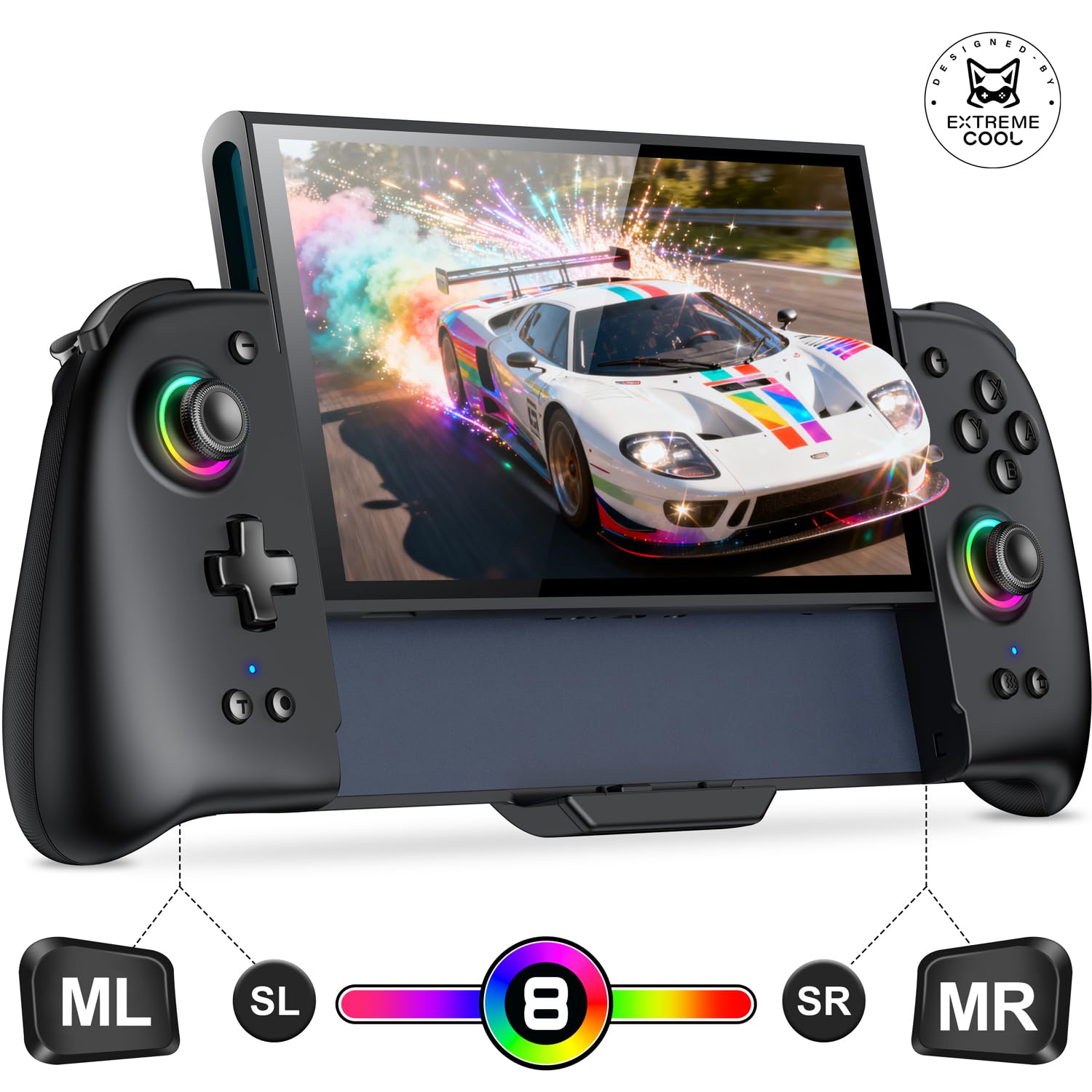 BEBONCOOL GAMING Switch Controller für Nintendo Switch 2, Bluetooth Remote für Handheld-Modus mit 1000mAh, Programmierbare, 6-Achsen-Gyro, Vibration, Turbo Großer Griff Switch 2 Controller