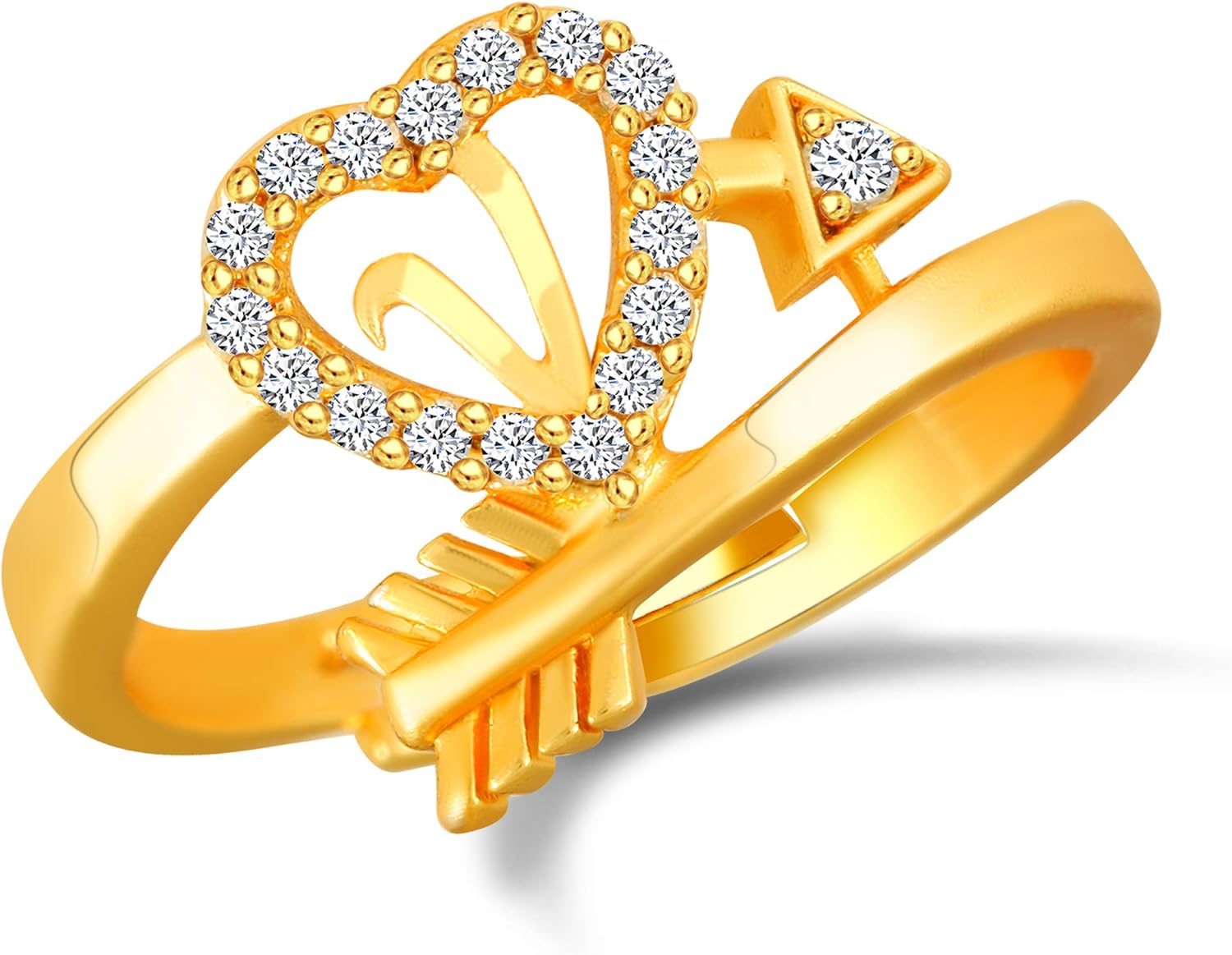 Buy Kanak Jewels Cupid arrow"V" Letter alphabet rings for girls women