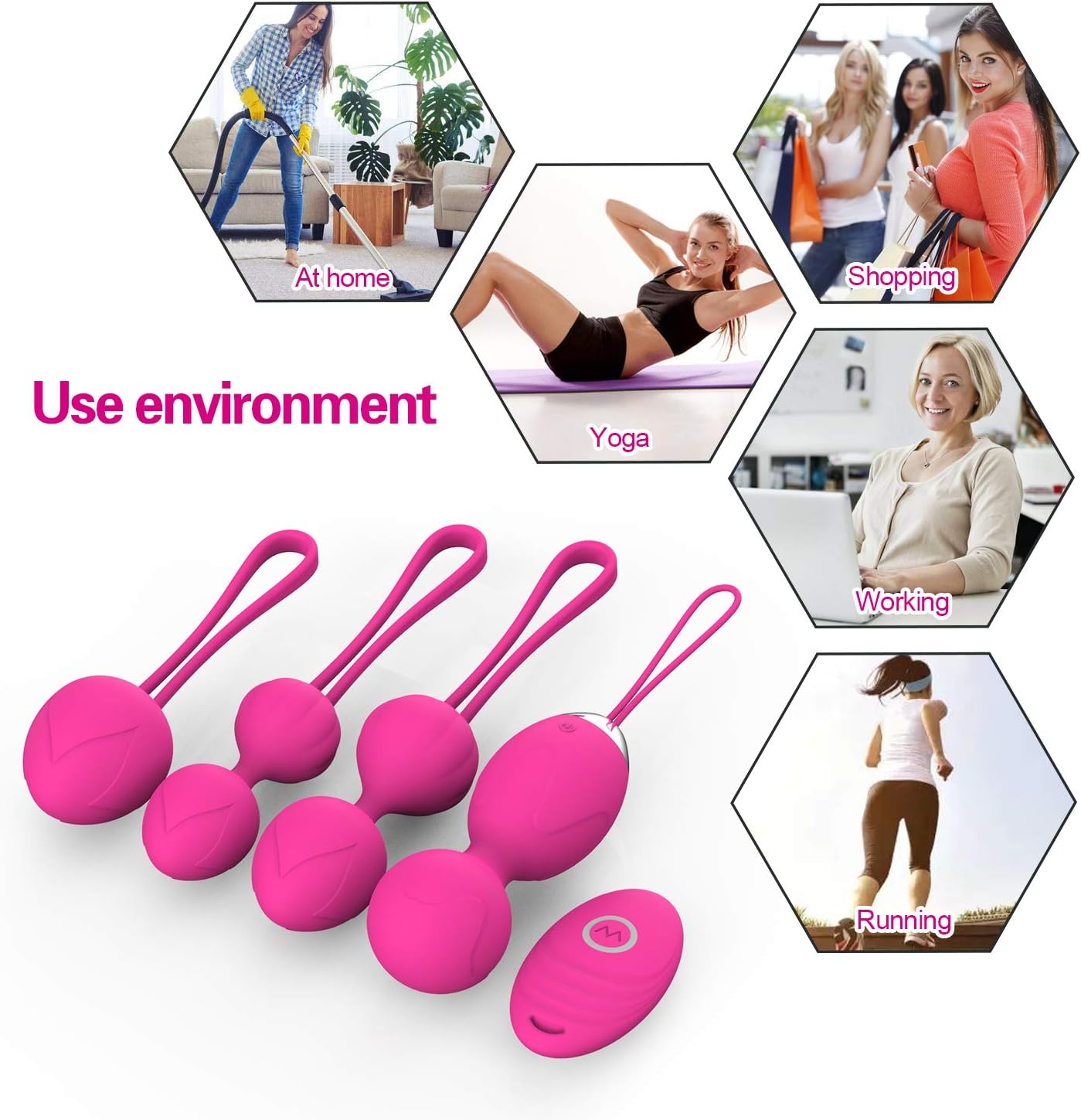 Kegel Ball Women Tightening Exercise:Yetrun Ben Wa Weight Balls with Remote for Bladder Control & Pelvic Floor Strengthening Professional Doctor Recommended Kegel Ball for Beginner and Advanced Pink: Health & Personal Care