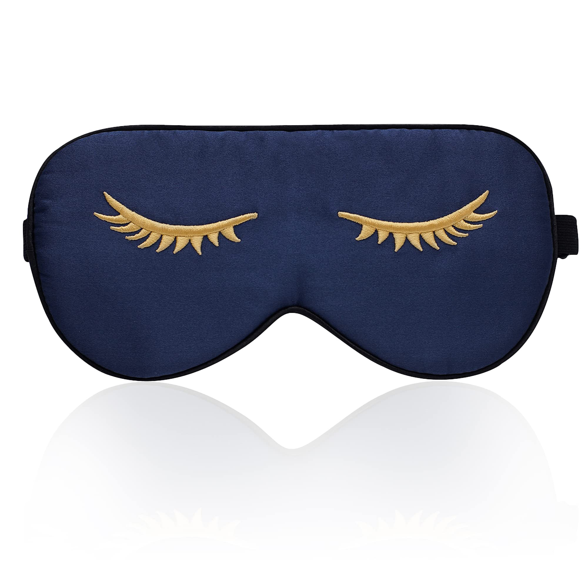 townssilk Silk Sleep mask with Adjustable Strap,Comfortable and Super Soft Eye mask Ultimate Sleeping aid navyblue pattern4 — image 1