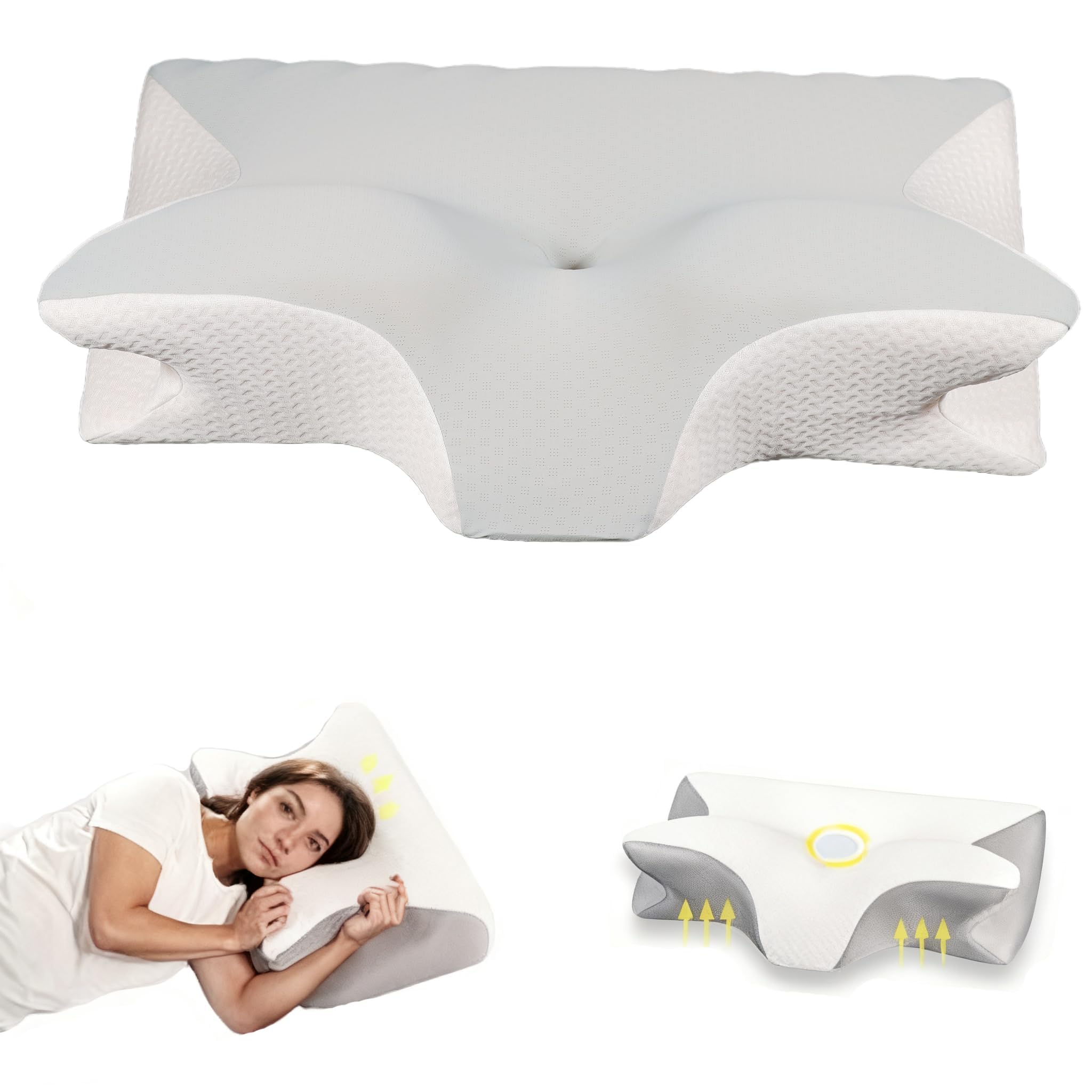 Photo 1 of Neckhaven Pillow, Cervical Neck Pillow, Dreamers Relief Pillow for Pain Relief & Sleeping, Ergonomic Contour for Side Sleepers, Necks and Shoulder Support