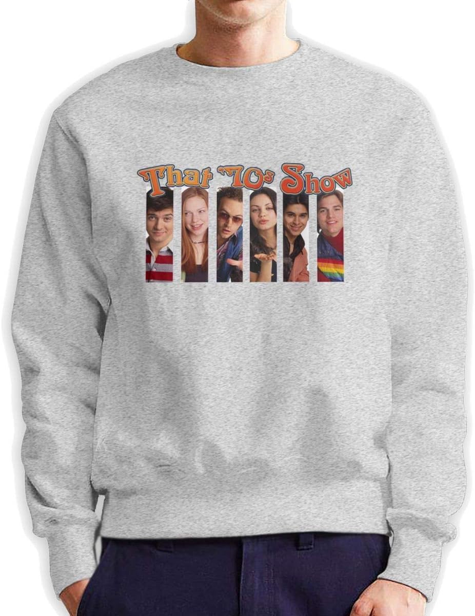 YARU Mens That 70s Show Graphic Crewneck Sweatshirt Black