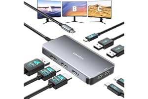 UANTIN Docking Station 3 Monitors 8 in 1 2 USB C Data