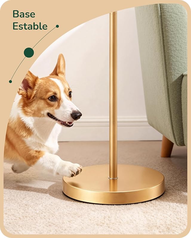 Candeeiro de Pé da Sala de Estar, Abajur de Veludo, Verde & Dourado