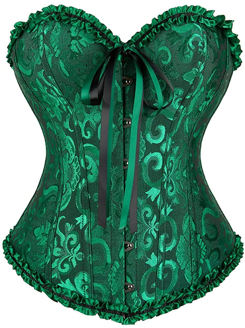 SZIVYSHI Black and Green Corset for Women - Bustier