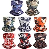 SATINIOR Summer Camo Neck Gaiter UV Protection Cooling Face Mask Sun Hood Bandanas for Men Women Sunscreen Breathable Bandana