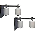 Slide Gate Guide Post Rollers 3" L Rear Adjustable Bracket Mount Double Hard Nylon Rollers Heavy Duty Steel Gate Guider Support Assembly for Sliding Rolling Gates - 2Pack Eagle EG109