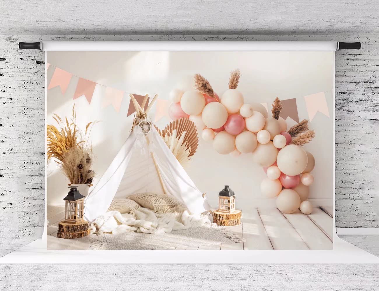 Photo 1 of Kate 7x5ft Boho Backdrops for Photography 1st Birthday Backdrop for Kids Baby Shower Party Background